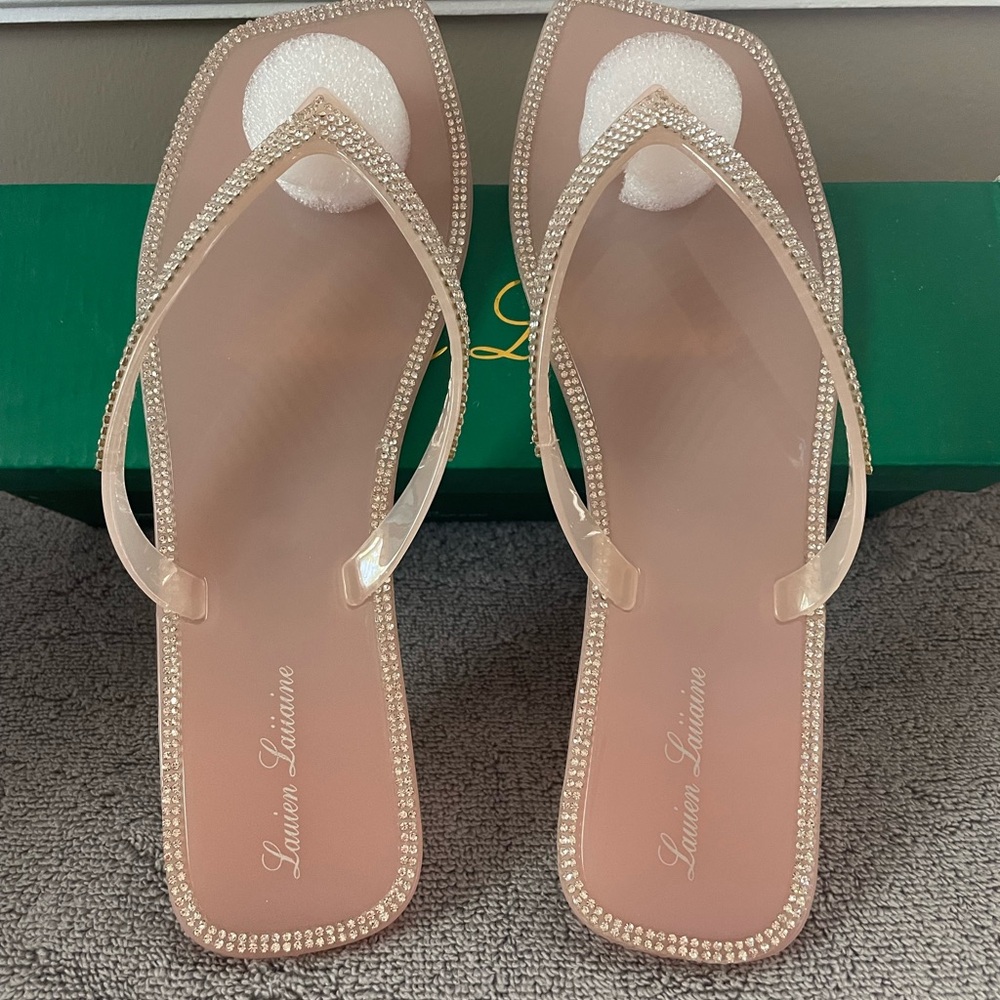 Lauren Lorraine Pink Crystal Sandals